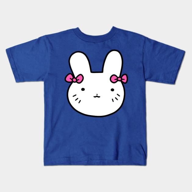 Bow Bunny Face Kids T-Shirt by saradaboru